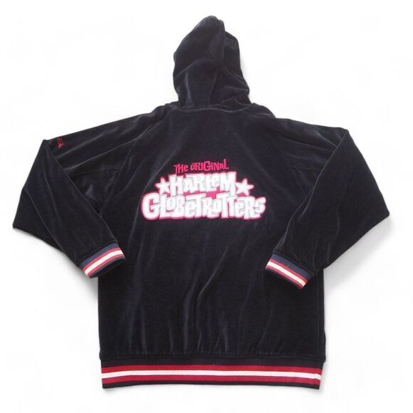 Platinum FUBU x Harlem Globetrotters Velour Velvet Vintage Zip-up Jacket Men's L - Picture 2 of 8